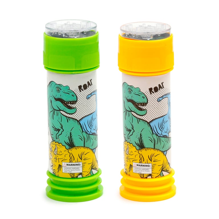Fun Kids Maze Top Bubbles - Dinosauria, Safety Marked 50ml Plastic Educational Toy