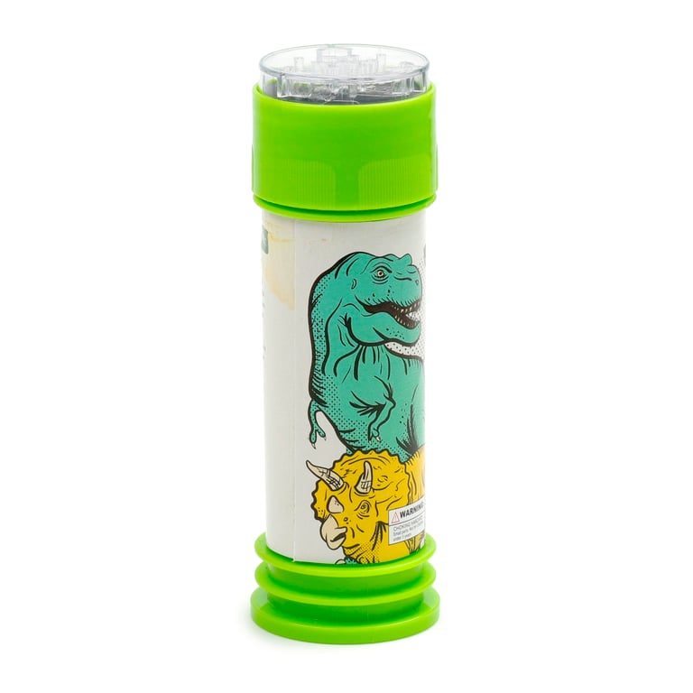 Fun Kids Maze Top Bubbles - Dinosauria, Safety Marked 50ml Plastic Educational Toy