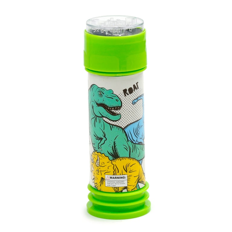 Fun Kids Maze Top Bubbles - Dinosauria, Safety Marked 50ml Plastic Educational Toy