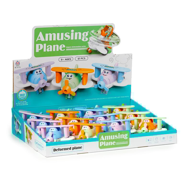 Kids Friction Action Bursting Aeroplane - CE & EN71 Compliant Plastic ABS Toy