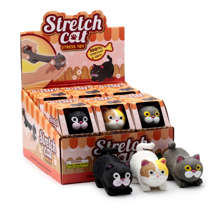 Rubber Stretchy Cat Toy - CE & UKCA Marked, EN71 Compliant