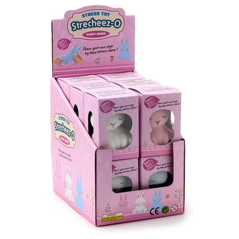 Rubber Bunny Rabbit Squeezy Stretchy Toy - EN71 Compliant, Safe for Kids (3 Years)