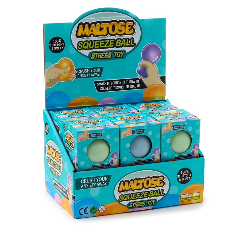 Maltose Glow-in-the-Dark Rubber Stress Ball - CE/UKCA & EN71 Compliant