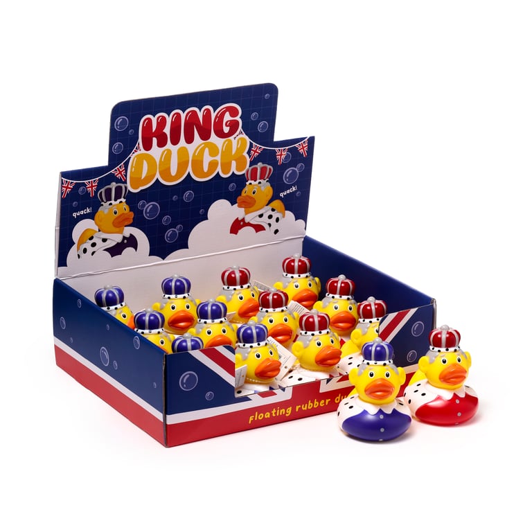 King Duck Vinyl Bath Time Toy - CE/UKCA Marked & EN71 Certified