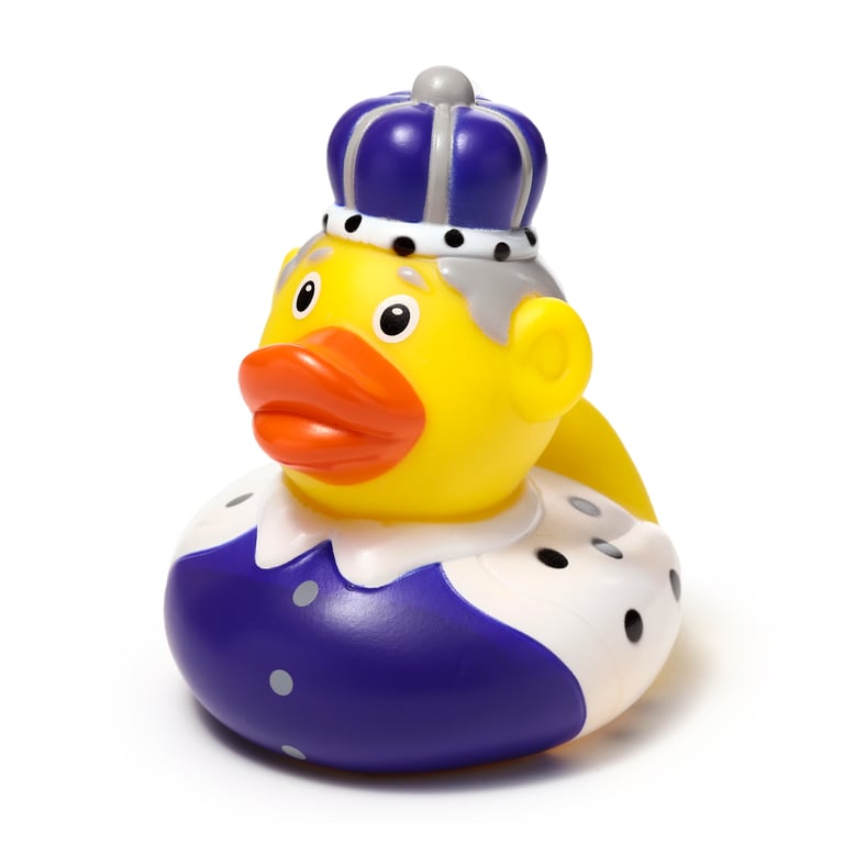 King Duck Vinyl Bath Time Toy - CE/UKCA Marked & EN71 Certified