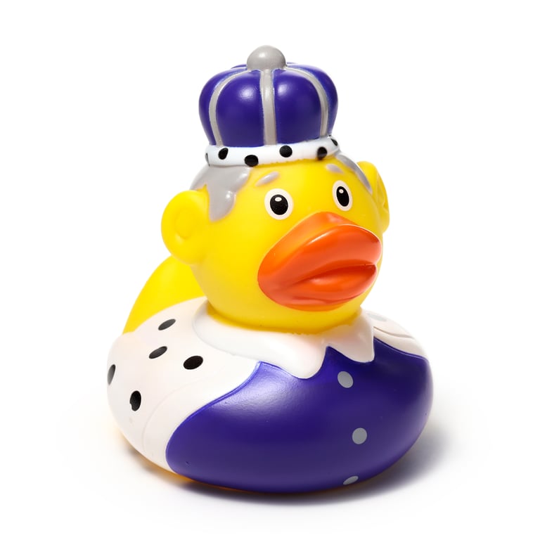 King Duck Vinyl Bath Time Toy - CE/UKCA Marked & EN71 Certified