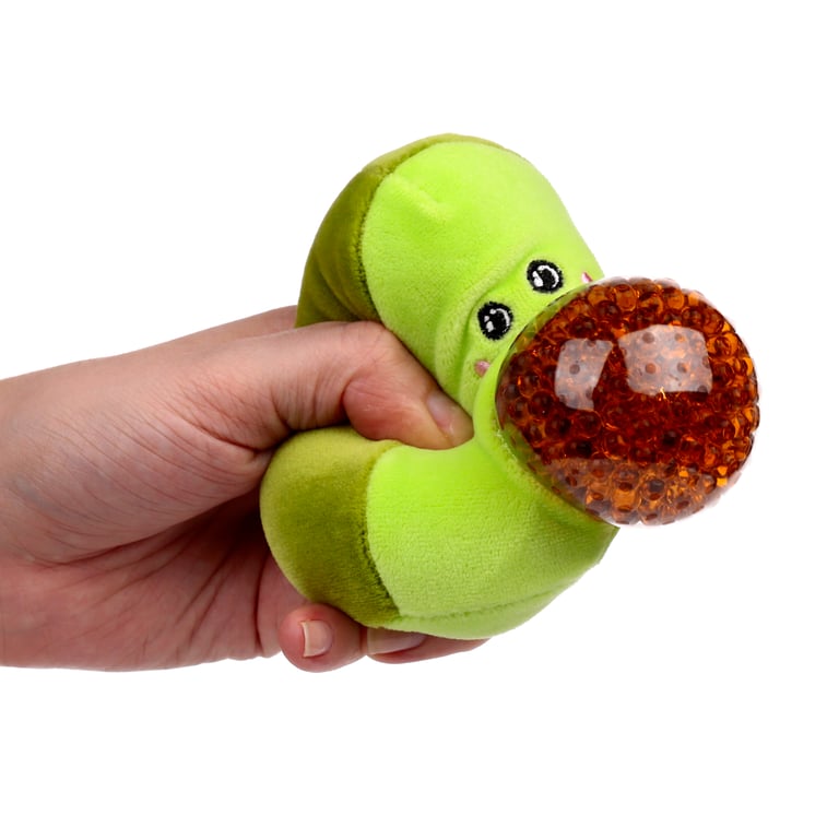 Queasy Squeezies Fidget Toy - Avocado, CE/UKCA Marked and EN71 Compliant with Polyester and Polyacrylate Beads