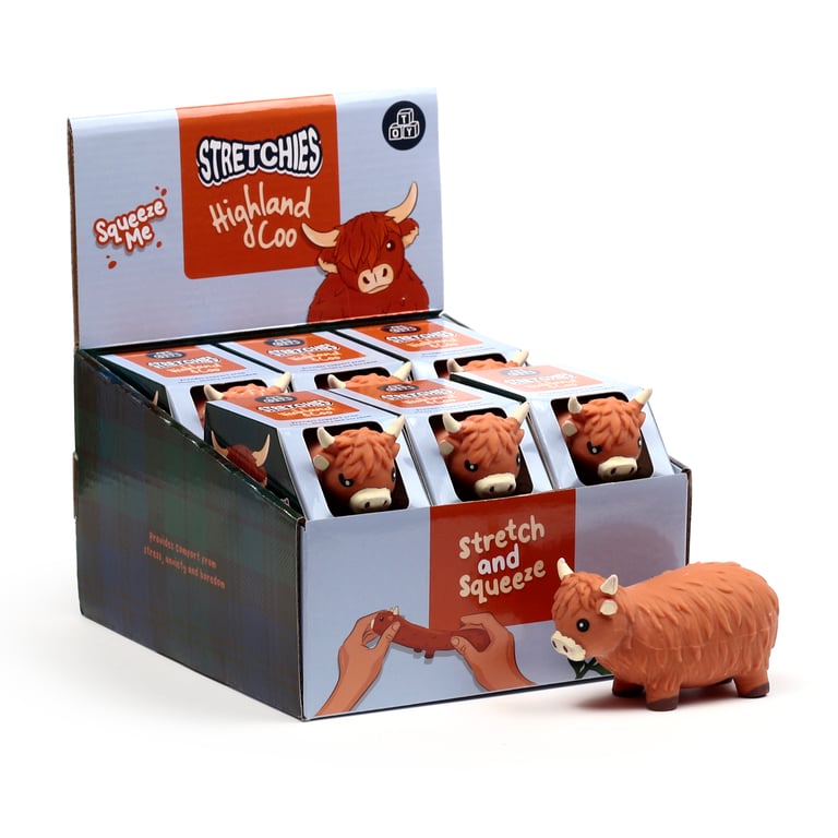 Highland Coo Stretchy Fidget Toy - CE Marked & EN71 Compliant