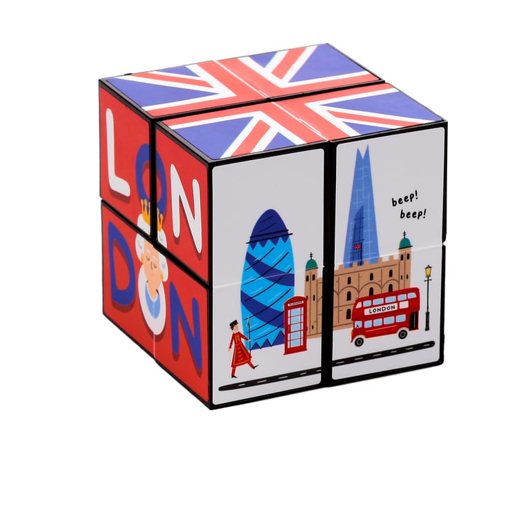 London Souvenir Plastic Puzzle Cube Toy - CE/UKCA Marked & EN71 Certified