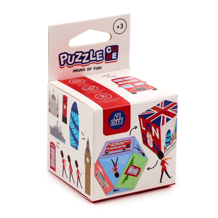 London Souvenir Plastic Puzzle Cube Toy - CE/UKCA Marked & EN71 Certified