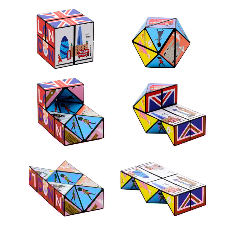 London Souvenir Plastic Puzzle Cube Toy - CE/UKCA Marked & EN71 Certified