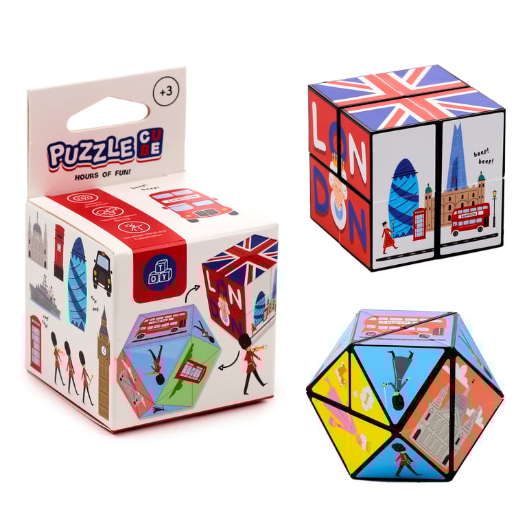 London Souvenir Plastic Puzzle Cube Toy - CE/UKCA Marked & EN71 Certified