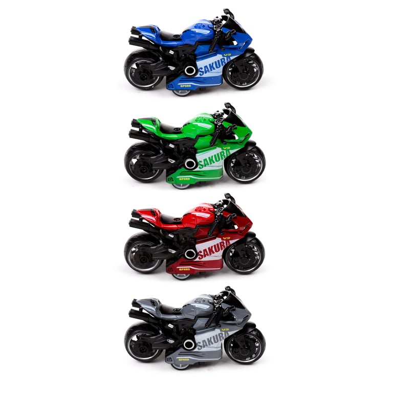 Pull Back Action Motorbike Car Toy - CE & EN71 Compliant Plastic ABS TPR Construction