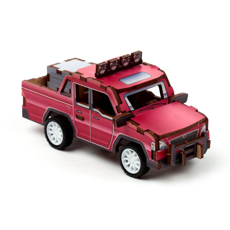 24pc 3D Wooden Jigsaw Puzzle - Motor Vehicles, CE Marked & EN71 Compliant for Kids