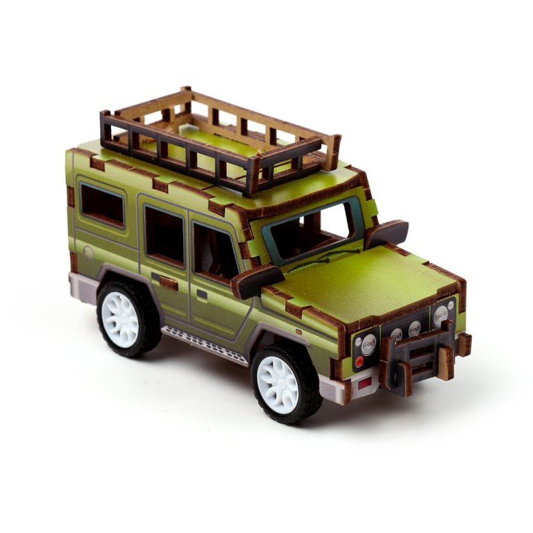 24pc 3D Wooden Jigsaw Puzzle - Motor Vehicles, CE Marked & EN71 Compliant for Kids