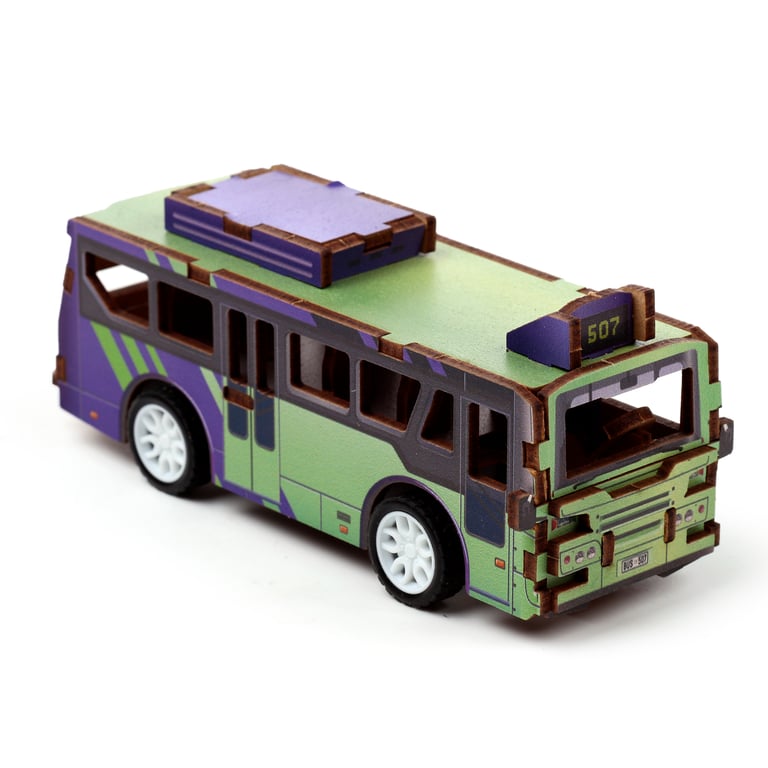 24pc 3D Wooden Jigsaw Puzzle - Motor Vehicles, CE Marked & EN71 Compliant for Kids