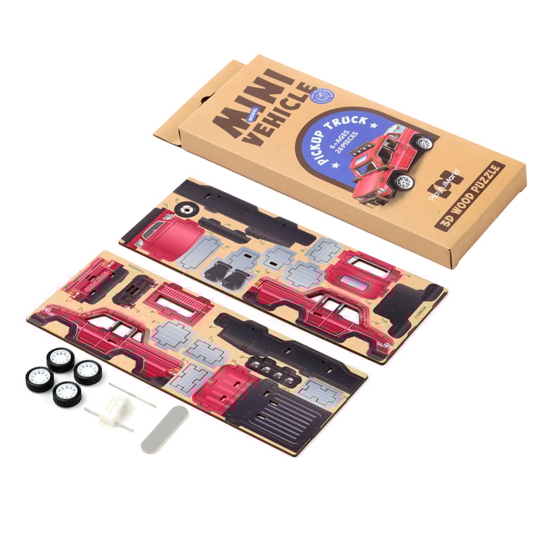 24pc 3D Wooden Jigsaw Puzzle - Motor Vehicles, CE Marked & EN71 Compliant for Kids