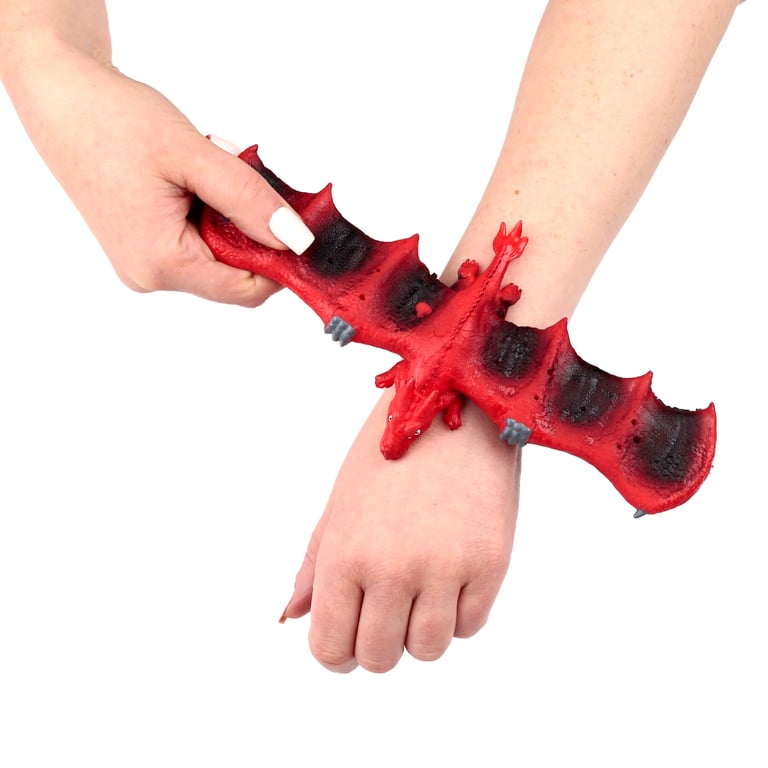 Dragon Wrist Slap Toy - CE/UKCA Marked & EN71 Compliant Plastic Metal Fun Toy