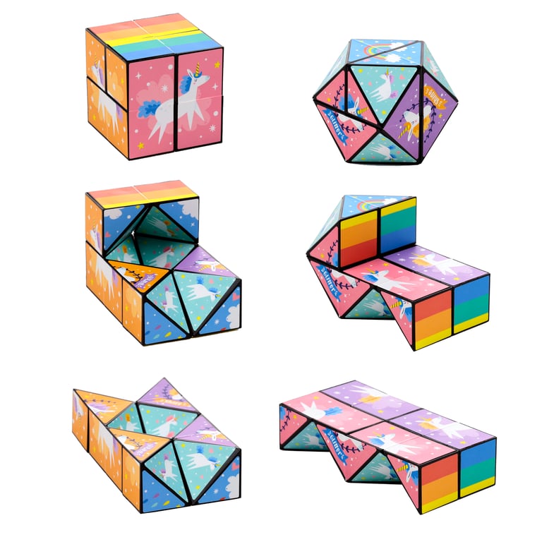 Puzzle Cube Toy - Unicorn Magic (CE/UKCA & EN71 Safety Certified)