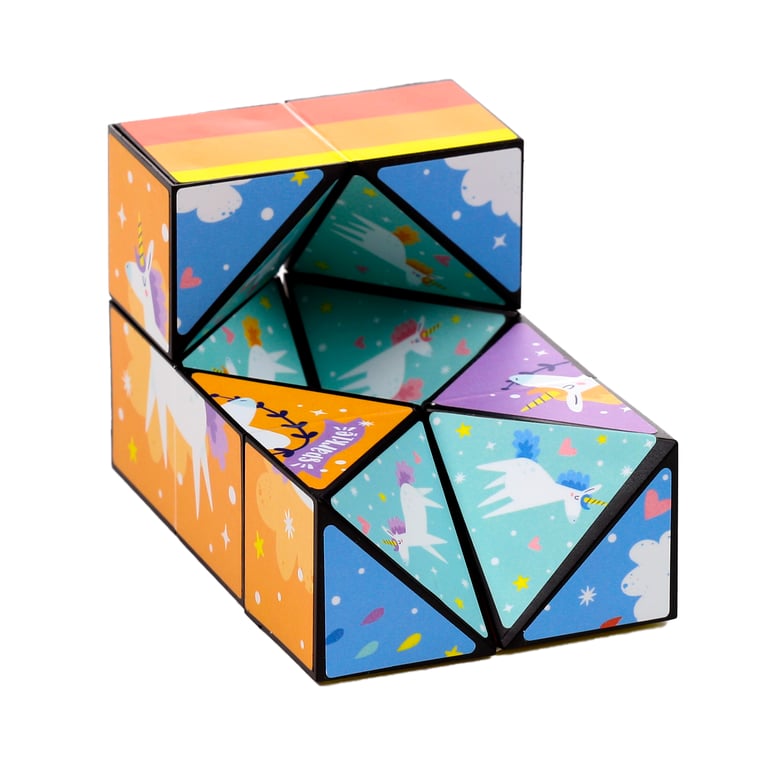 Puzzle Cube Toy - Unicorn Magic (CE/UKCA & EN71 Safety Certified)