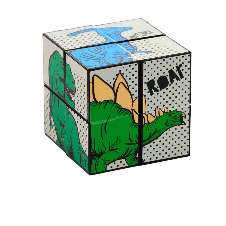 Plastic Dinosauria Puzzle Cube Toy - CE/UKCA Marked & EN71 Compliant