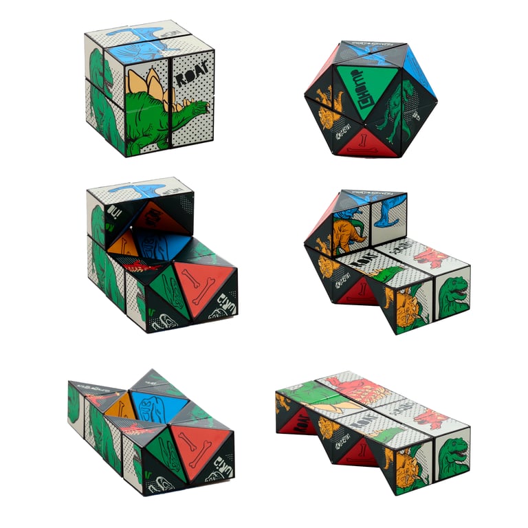 Plastic Dinosauria Puzzle Cube Toy - CE/UKCA Marked & EN71 Compliant