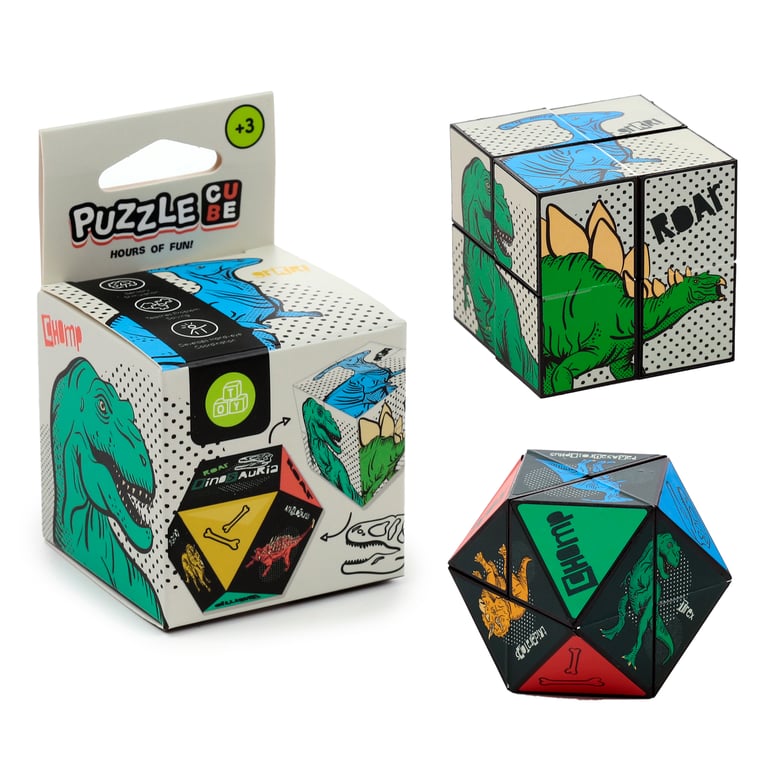Plastic Dinosauria Puzzle Cube Toy - CE/UKCA Marked & EN71 Compliant