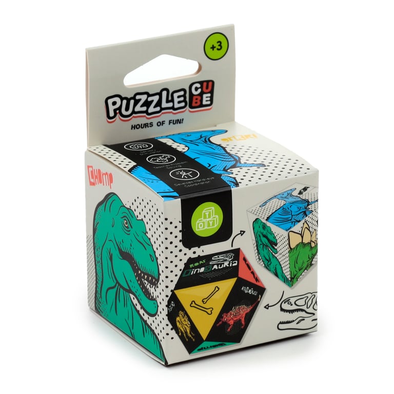 Plastic Dinosauria Puzzle Cube Toy - CE/UKCA Marked & EN71 Compliant