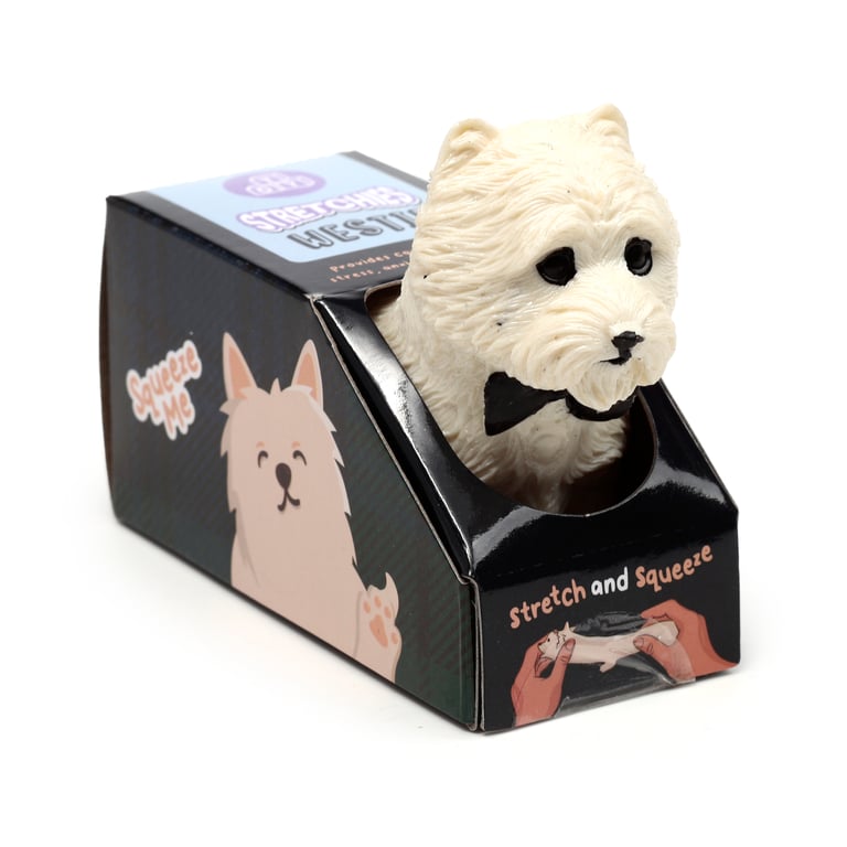 CE Marked West Highland Terrier Rubber TPR Stretchy Fidget Toy