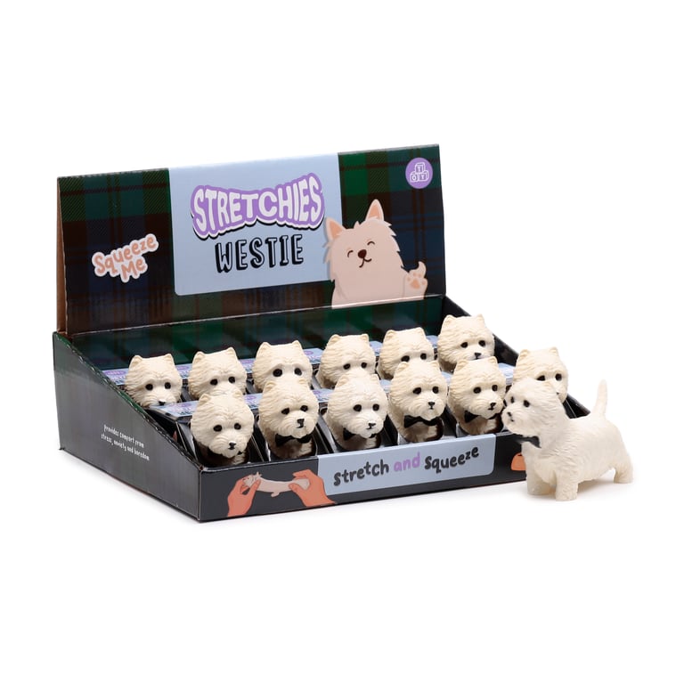 CE Marked West Highland Terrier Rubber TPR Stretchy Fidget Toy