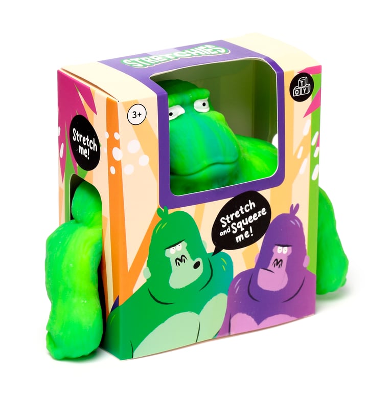 Gorilla Stretchy Fidget Toy - CE/EN71 Compliant TPR Rubber Stress Reliever