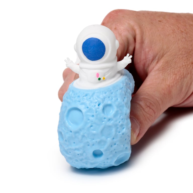 Pop Out Toy Spaceman Astronaut & Planet - CE/UKCA Marked, EN71 Compliant TPR Material Playset