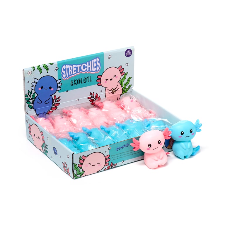 CE Marked Axolotl Stretchy Squeezy Fidget Toy - TPR and Silica Sand Construction