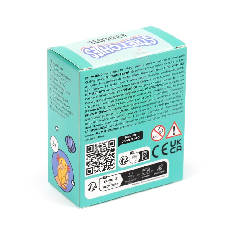 Stretchy Squeezy Fidget Toy - Glitter Axolotl (EN71 Certified)