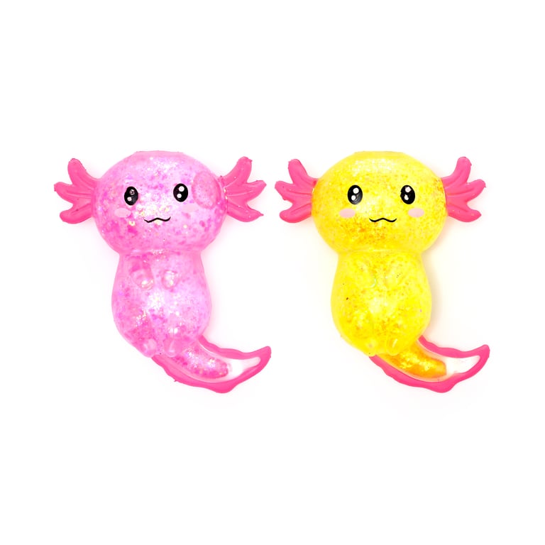 Stretchy Squeezy Fidget Toy - Glitter Axolotl (EN71 Certified)
