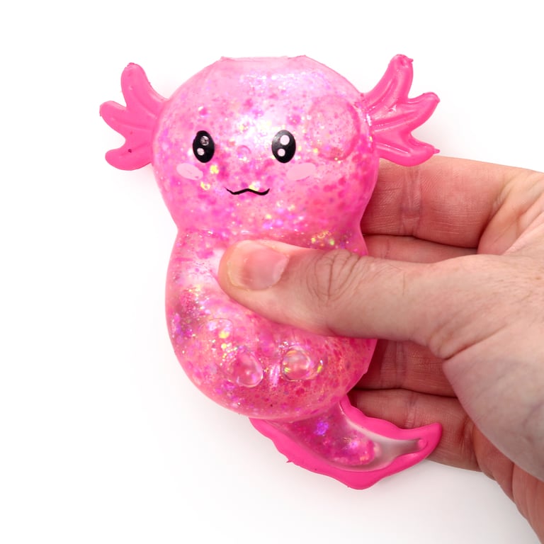 Stretchy Squeezy Fidget Toy - Glitter Axolotl (EN71 Certified)