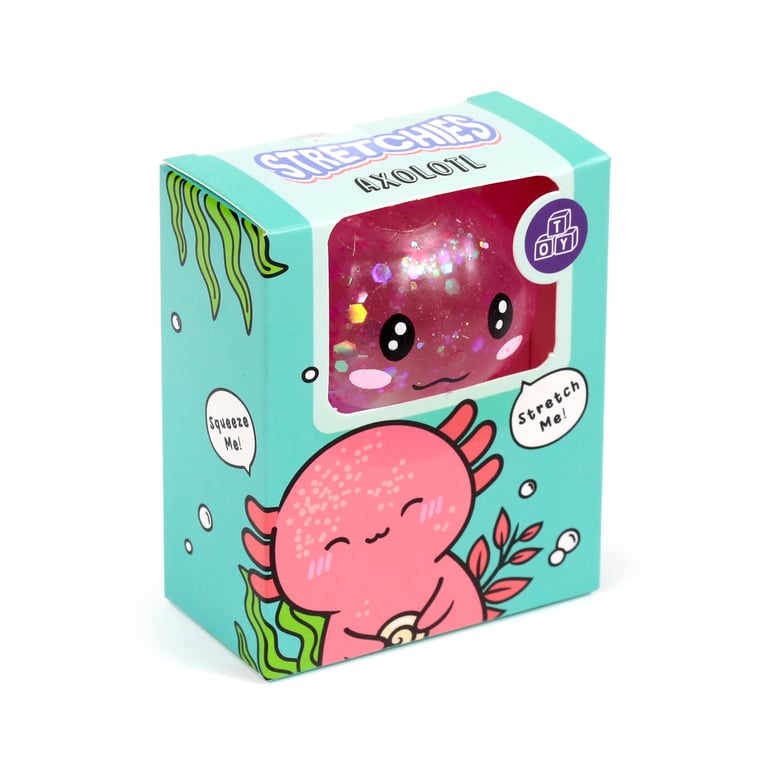 Stretchy Squeezy Fidget Toy - Glitter Axolotl (EN71 Certified)