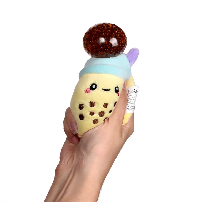 Queasy Squeezies Foodiemals Bubble Tea Fidget Toy - CE/EN71 Marked Polyester & Polyacrylate Beads for Adults and Kids Over 3 Years