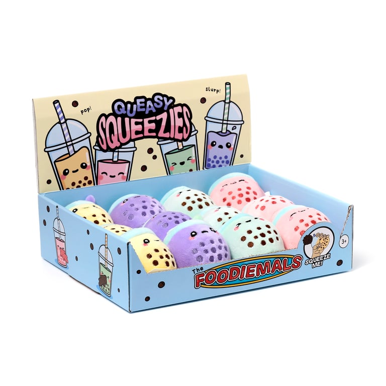 Queasy Squeezies Foodiemals Bubble Tea Fidget Toy - CE/EN71 Marked Polyester & Polyacrylate Beads for Adults and Kids Over 3 Years
