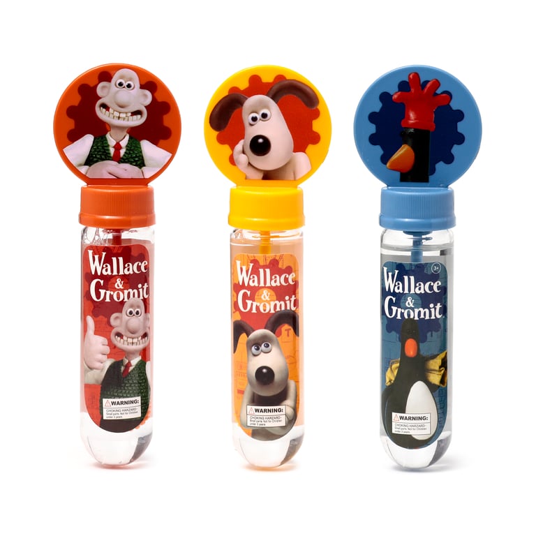 Wallace & Gromit Fun Kids Bubbles - CE Marked & EN71 Compliant Plastic Bubble Solution 35ml