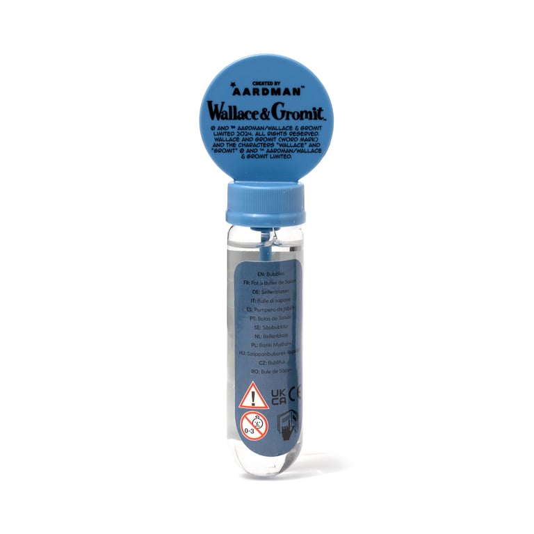 Wallace & Gromit Fun Kids Bubbles - CE Marked & EN71 Compliant Plastic Bubble Solution 35ml