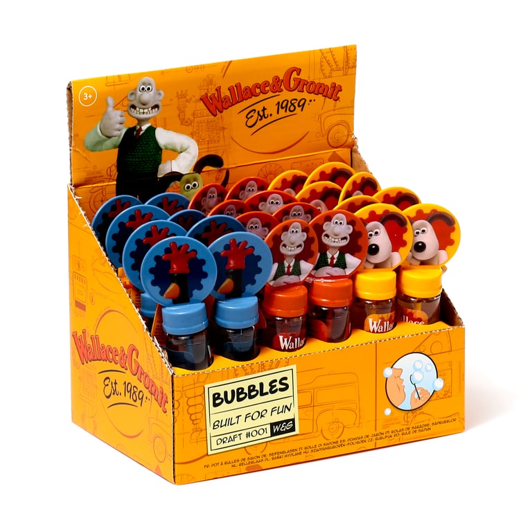 Wallace & Gromit Fun Kids Bubbles - CE Marked & EN71 Compliant Plastic Bubble Solution 35ml