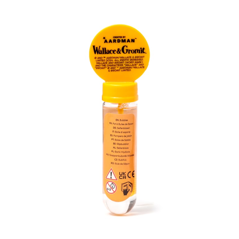 Wallace & Gromit Fun Kids Bubbles - CE Marked & EN71 Compliant Plastic Bubble Solution 35ml