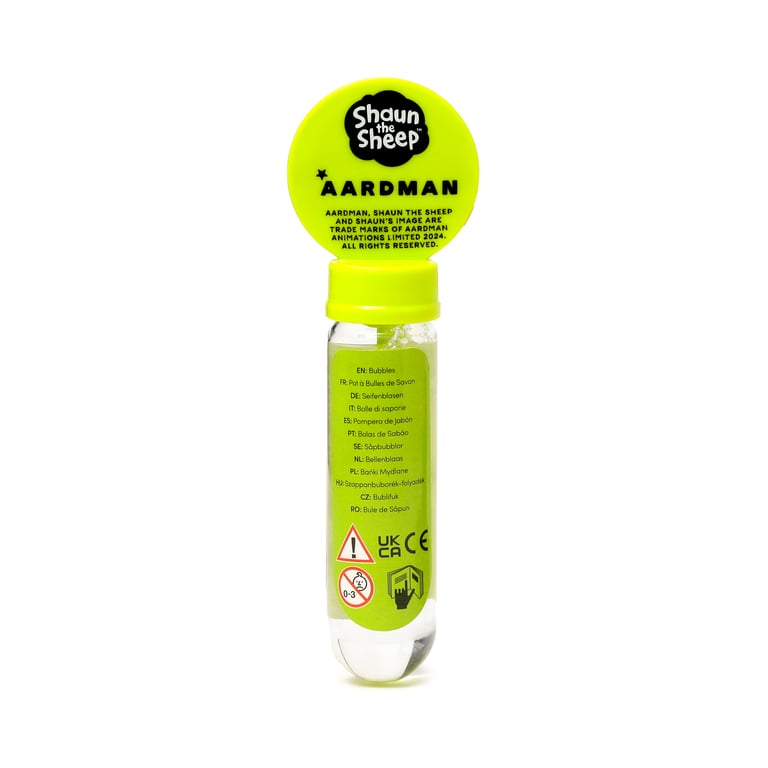 Shaun the Sheep Fun Kids Bubbles - CE/UKCA Marked & EN71 Compliant 35ml Plastic Bubble Set