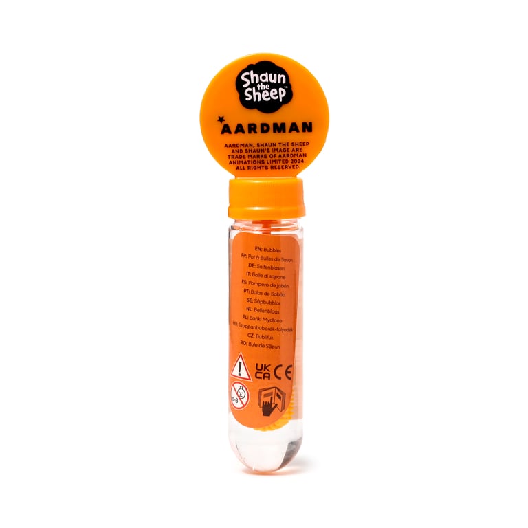 Shaun the Sheep Fun Kids Bubbles - CE/UKCA Marked & EN71 Compliant 35ml Plastic Bubble Set