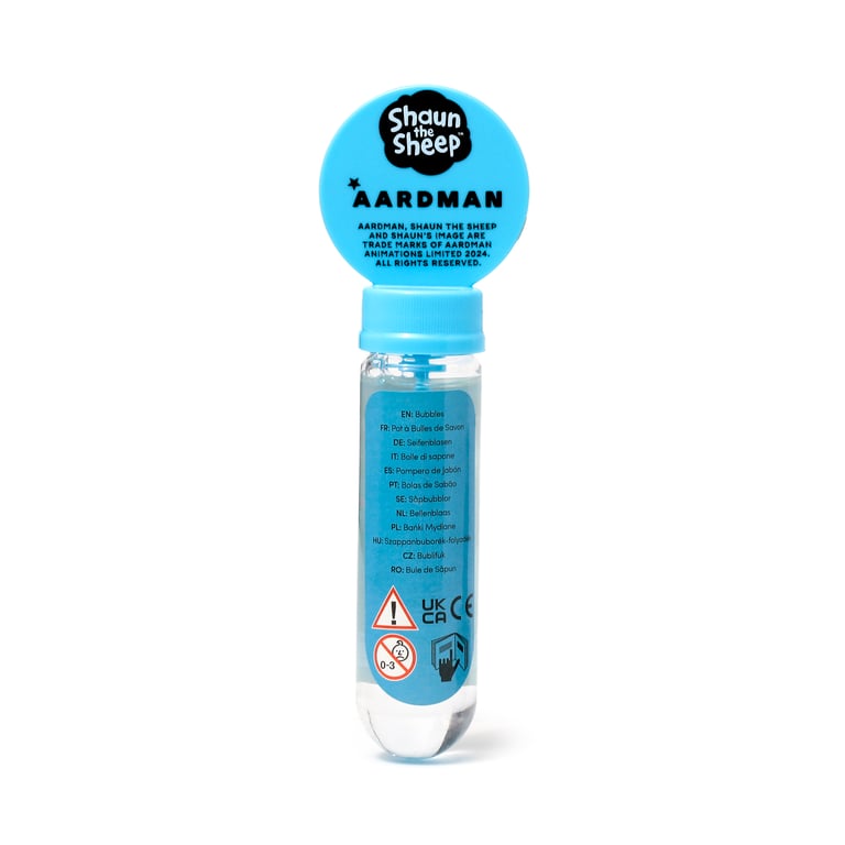 Shaun the Sheep Fun Kids Bubbles - CE/UKCA Marked & EN71 Compliant 35ml Plastic Bubble Set