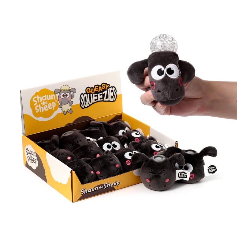Queasy Squeezies Fidget Toy - CE/UKCA Marked Shaun the Sheep Polyester Fidget Toy for Adults and Kids