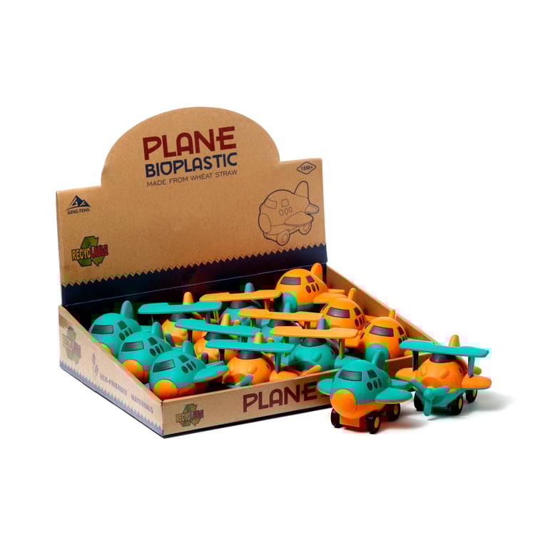 Kids Bioplastic Aeroplane Push Along Toy - Eco Friendly and CE Marked