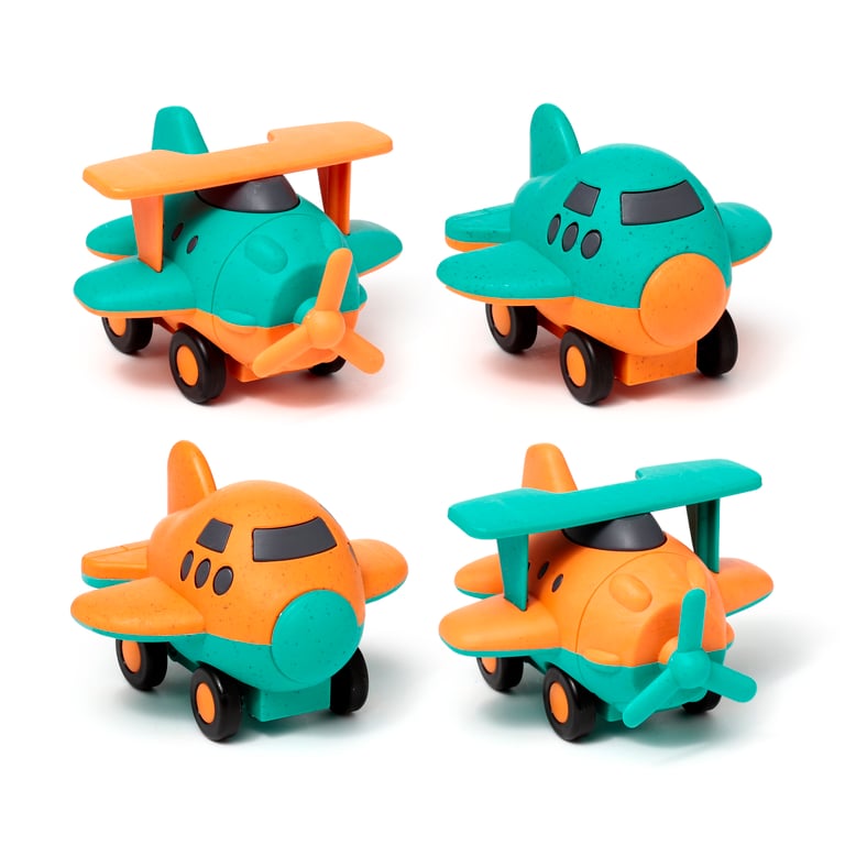 Kids Bioplastic Aeroplane Push Along Toy - Eco Friendly and CE Marked