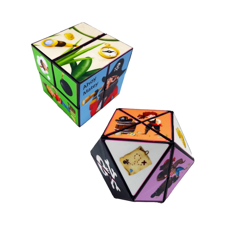 Jolly Rogers Pirate Plastic Puzzle Cube Toy - CE/UKCA Marked & EN71 Compliant
